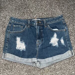 Wildfox Dark Blue Distressed Jean Shorts